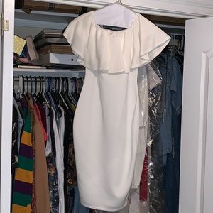 Dixie Bardot Layered Frill Detail Midi Dress